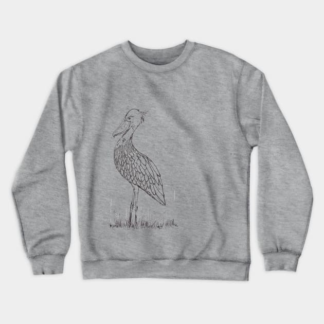 Shoebill ( right side) Crewneck Sweatshirt by becksbespokebrooklyn